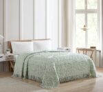 Colcha de chenilla medallón Beatrice Home Fashions MEDBSPQNSAG tamaño Queen color salvia