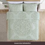 Colcha de chenilla medallón Beatrice Home Fashions MEDBSPQNSAG tamaño Queen color salvia