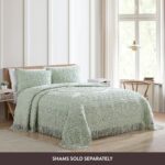 Colcha de chenilla medallón Beatrice Home Fashions MEDBSPQNSAG tamaño Queen color salvia
