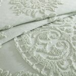 Colcha de chenilla medallón Beatrice Home Fashions MEDBSPQNSAG tamaño Queen color salvia
