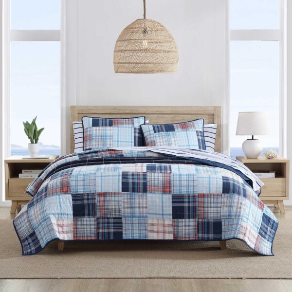 Edredon Nautica Revman International USHSGR1286817 acolchado suave decoracion hogar Stony Point Blue King
