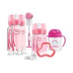 Dr. Brown's Natural Flow Anti-Colic Options+ Edición Especial Pink Baby Bottle Set de regalo y esterilizador y secadora