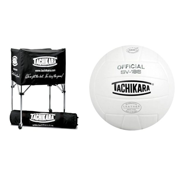 Carrito para balones deportivo Tachikara BIK SP portátil color negro con voleibol de interior SV 18S
