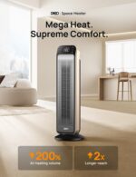 Calentador de espacio portátil Dreo HSH003A 25 pulgadas oscilante 70° 11.5 pies/s para baño e interior