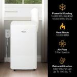 Aire acondicionado portátil Whirlpool WHNP141HAW 14000 BTU con calentador y deshumidificador cobertura 700 pies cuadrado