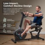 Bicicleta reclinada Sunny Health & Fitness SF-RB424002 asiento acolchado ancho 15 niveles resistencia magnetica aplicaci