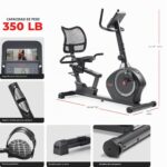 Bicicleta reclinada Sunny Health & Fitness SF-RB424002 asiento acolchado ancho 15 niveles resistencia magnetica aplicaci