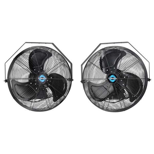 Tornado Paquete 2 Ventiladores Industriales Pared 18 pulgadas IPX4 4150 CFM resistentes al agua montaje múltiple