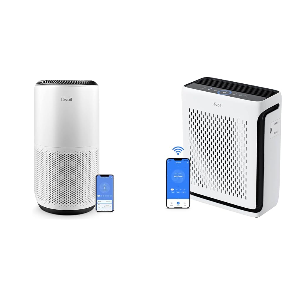 Version 1.0.0 Purificador Levoit Core 400S y Vital 100S para habitaciones grandes hasta 1980 y 1110 ft2 WiFi monitor calidad del aire