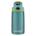 Botella de agua infantil Termo Contigo Acero inoxidable 13 onzas Paquete de 2 piezas Tapa antiderrames Colores Océano y