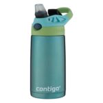 Botella de agua infantil Termo Contigo Acero inoxidable 13 onzas Paquete de 2 piezas Tapa antiderrames Colores Océano y