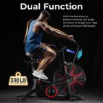 Bicicleta de ventilador Sunny Health Fitness SF-B223018 resistencia al aire HIIT cuerpo completo cardio