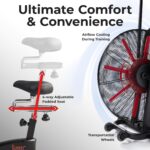Bicicleta de ventilador Sunny Health Fitness SF-B223018 resistencia al aire HIIT cuerpo completo cardio