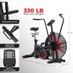 Bicicleta de ventilador Sunny Health Fitness SF-B223018 resistencia al aire HIIT cuerpo completo cardio