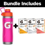 Kit Termo de Acero Inoxidable Gatorade Gx Rosa 32 oz con Polvo Hidratante Gatorlyte Paquete de 18 Piezas