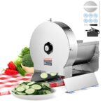 VEVOR Cortadora eléctrica de verduras, máquina cortadora comercial ajustable de 0-0.5"/0-12mm de grosor, convertible a m