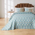 Juego de ropa de cama acolchada Thalia Greenland Home Fashions GL-2312BJSK 3 piezas tamaño King azul