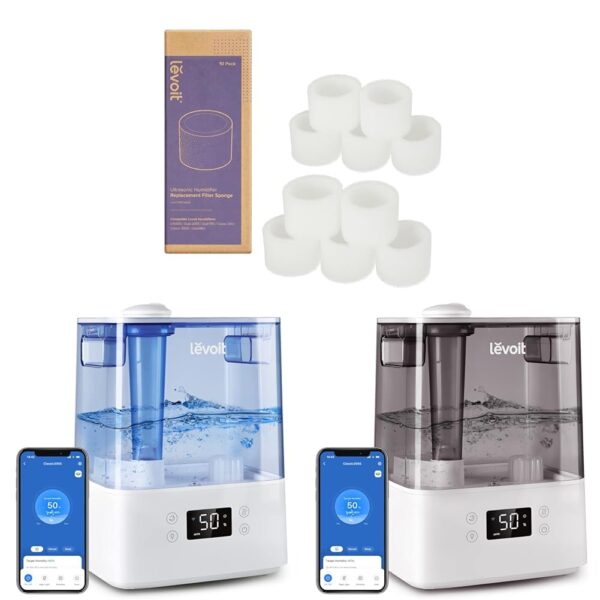 Filtros de repuesto LEVOIT Classic300S para humidificador ultrasónico de llenado superior inteligente