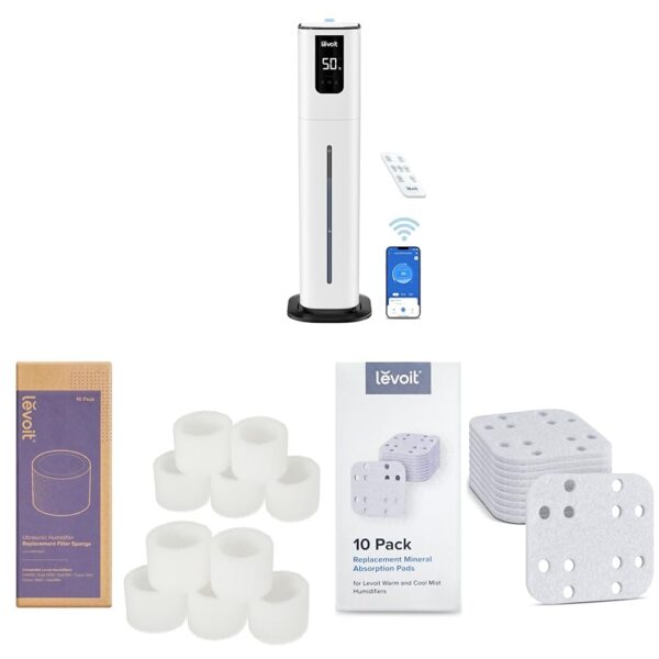 Humidificador Inteligente LEVOIT OasisMist 1000S 10L 100 Horas + Filtros de Repuesto x10