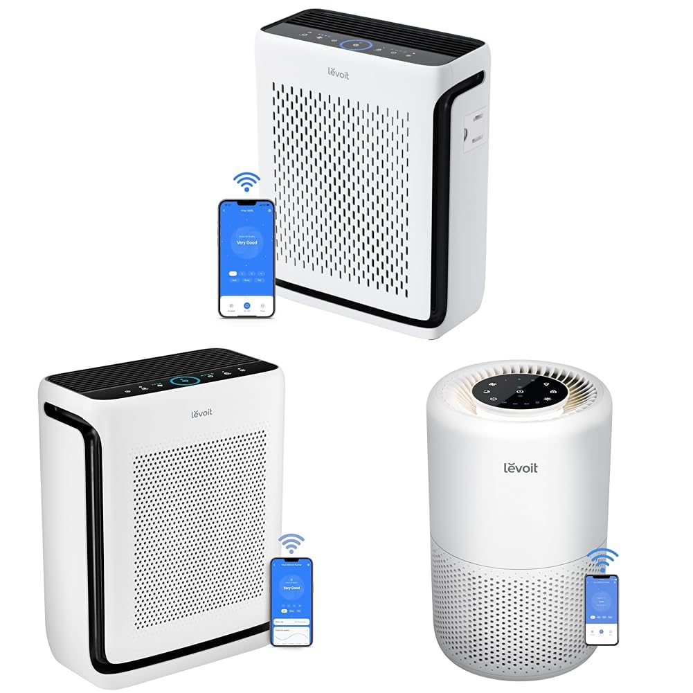 Version 1.0.0 Purificador de aire LEVOIT Vital 100S y 200S HEPA filtro lavable CADR 143 CFM y 245 CFM cobertura 1100 y 1900 ft²