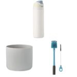 Botella de Agua Térmica Termo Owala FreeSip Acero Inoxidable con Funda de Silicona Antideslizante y Cepillo Limpiador 2