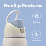 Botella de Agua Térmica Termo Owala FreeSip Acero Inoxidable con Funda de Silicona Antideslizante y Cepillo Limpiador 2