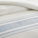 Juego de edredón Cal King 7 piezas jacquard a rayas Harbor House HH10-1867 algodón estilo granja con fundas falda de cam