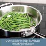 Sartén de Acero Inoxidable Cepillado con Tapa All Clad Groupe SEB BD5 5 Capas 14 Pulgadas Apto para Inducción