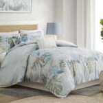 Juego de funda de edredón Harbor House HH12-1854 algodón estampado palma tropical tamaño Queen 3 piezas ropa de cama cos