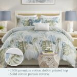 Juego de funda de edredón Harbor House HH12-1854 algodón estampado palma tropical tamaño Queen 3 piezas ropa de cama cos
