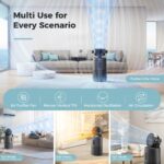 Purificador de aire con ventilador circulador AROEVE MK08W cobertura 184 metros cuadrados WiFi control inteligente 2 en