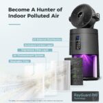Purificador de aire con ventilador circulador AROEVE MK08W cobertura 184 metros cuadrados WiFi control inteligente 2 en