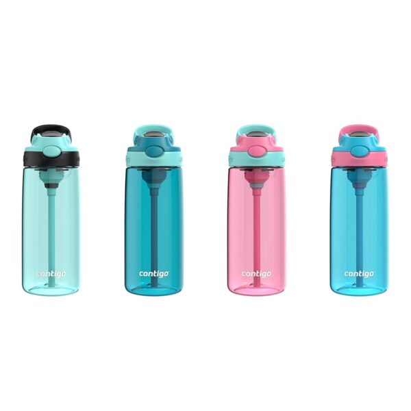 Botella de agua infantil Contigo Aubrey Kids 20oz 591ml con popote de silicona tapa antiderrames