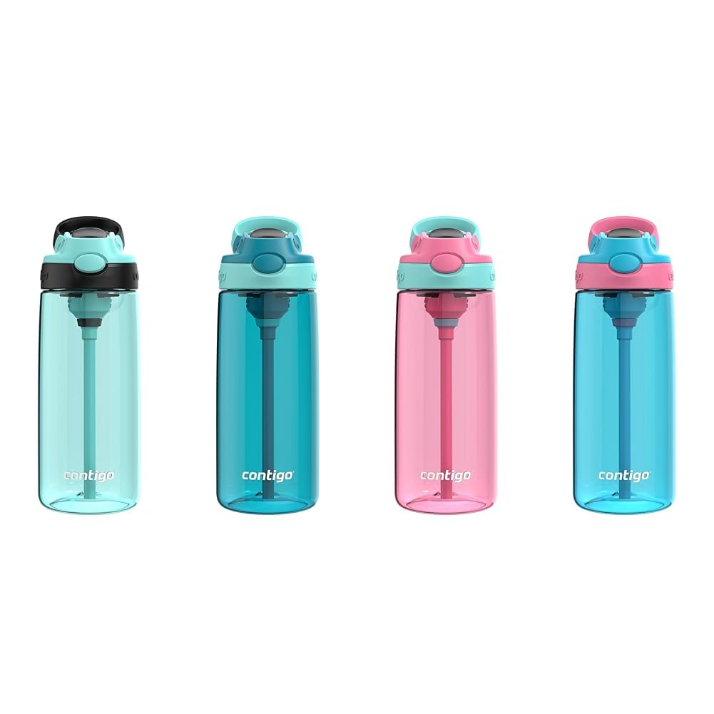 Version 1.0.0 Botella de agua infantil Contigo Aubrey Kids 20oz 591ml con popote de silicona tapa antiderrames