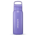 Botella con Filtro de Agua de Acero Inoxidable LifeStraw Go Series LGV42STPWW 24 oz Morado Thistle
