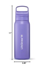 Botella con Filtro de Agua de Acero Inoxidable LifeStraw Go Series LGV42STPWW 24 oz Morado Thistle