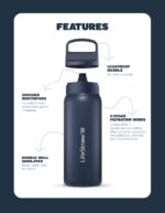 Botella con Filtro de Agua de Acero Inoxidable LifeStraw Go Series LGV42STPWW 24 oz Morado Thistle