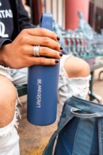 Botella con Filtro de Agua de Acero Inoxidable LifeStraw Go Series LGV42STPWW 24 oz Morado Thistle