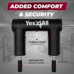 Yes4All Barra con Agarre Múltiple y Accesorio para Cable - Barra Suiza, Barra Americana para Mayor Rango de Movimiento,