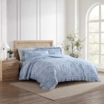 Juego de edredón con volantes Laura Ashley Revman International USHSA91286729 microfibra floral azul King con fundas a j