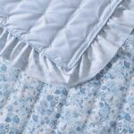 Juego de edredón con volantes Laura Ashley Revman International USHSA91286729 microfibra floral azul King con fundas a j