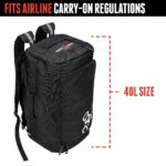 Mochila deportiva Triple Eight GEAR40 modelo 0199 40L color negro para patinaje y equipo de protección