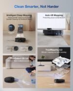Robot Aspirador y Fregona ECOVACS DEEBOT T30S - Succión 11000 Pa, Tecnología ZeroTangle, Mopa TruEdge Adaptativa, Lavado