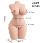 AUSLOVE - Muñeca sexual telescópica de vagina de 71 libras, tamaño real, estiramiento automático, sexi, torso femenino,