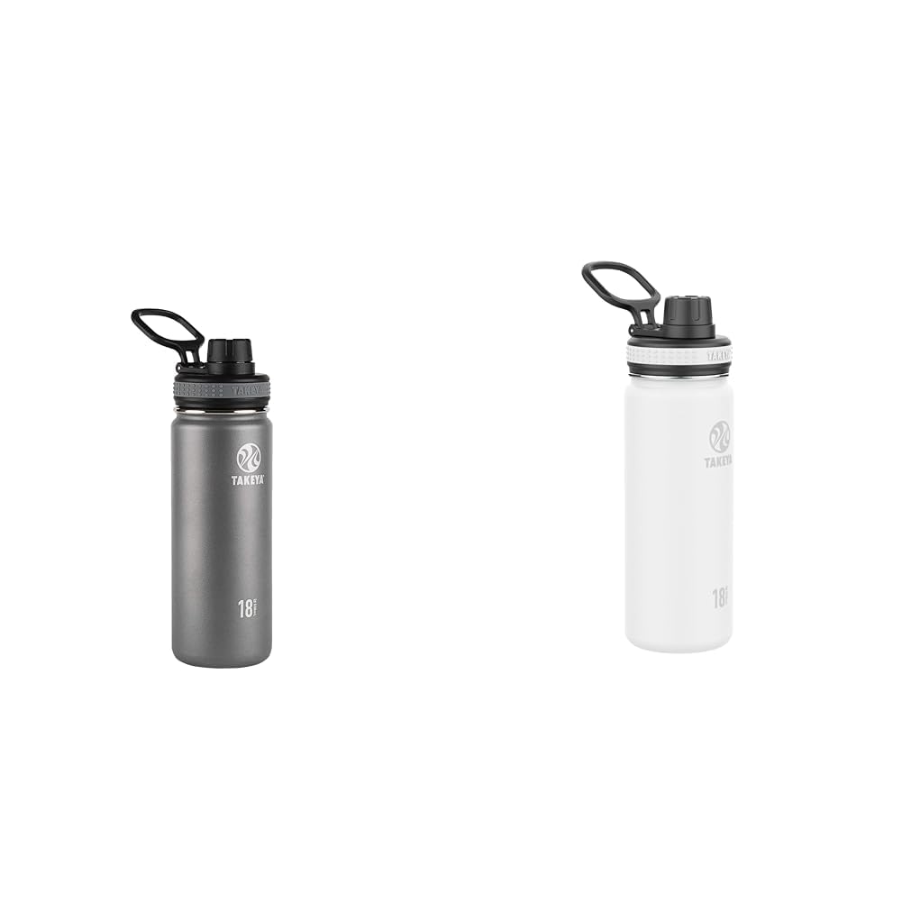 Version 1.0.0 Termo Botella de Agua Takeya Originals Acero Inoxidable Aislado al Vacío 18 oz Tapa con Popote Paquete de 2 Piezas Grafi
