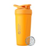 Vaso Mezclador Shaker BlenderBottle Acero Inoxidable 24 Onzas con Batidor de Alambre y Asa Color Verde Bosque