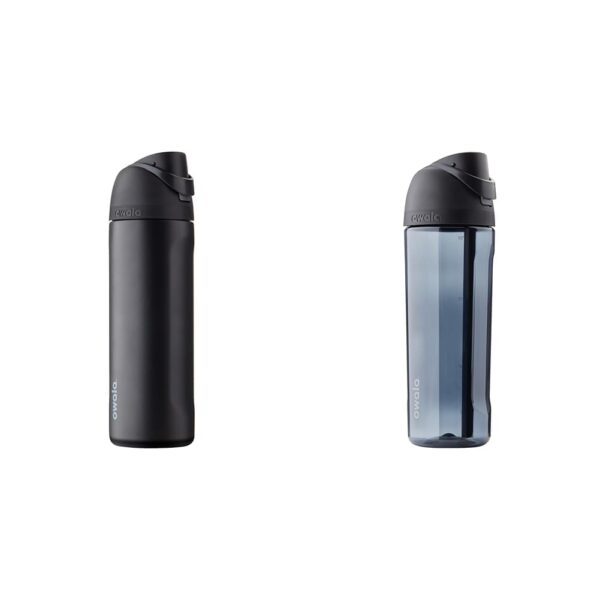 Termo botella de agua Owala FreeSip acero inoxidable 24 oz plástico Tritan 25 oz con popote y tapa de botón