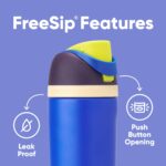 Paquete de botellas de agua termo Owala FreeSip acero inoxidable aislado 16 oz y 24 oz para niños