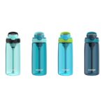 Botella de agua infantil Contigo Aubrey Kids de 20 oz con popote de silicona y tapa antiderrames