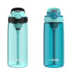 Botella de agua infantil Contigo Aubrey Kids de 20 oz con popote de silicona y tapa antiderrames